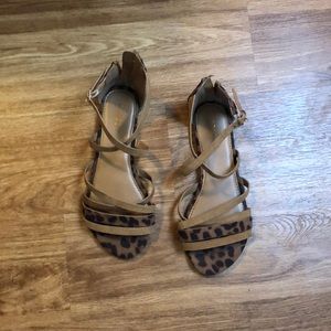 Miss Lola Leopard print sandals